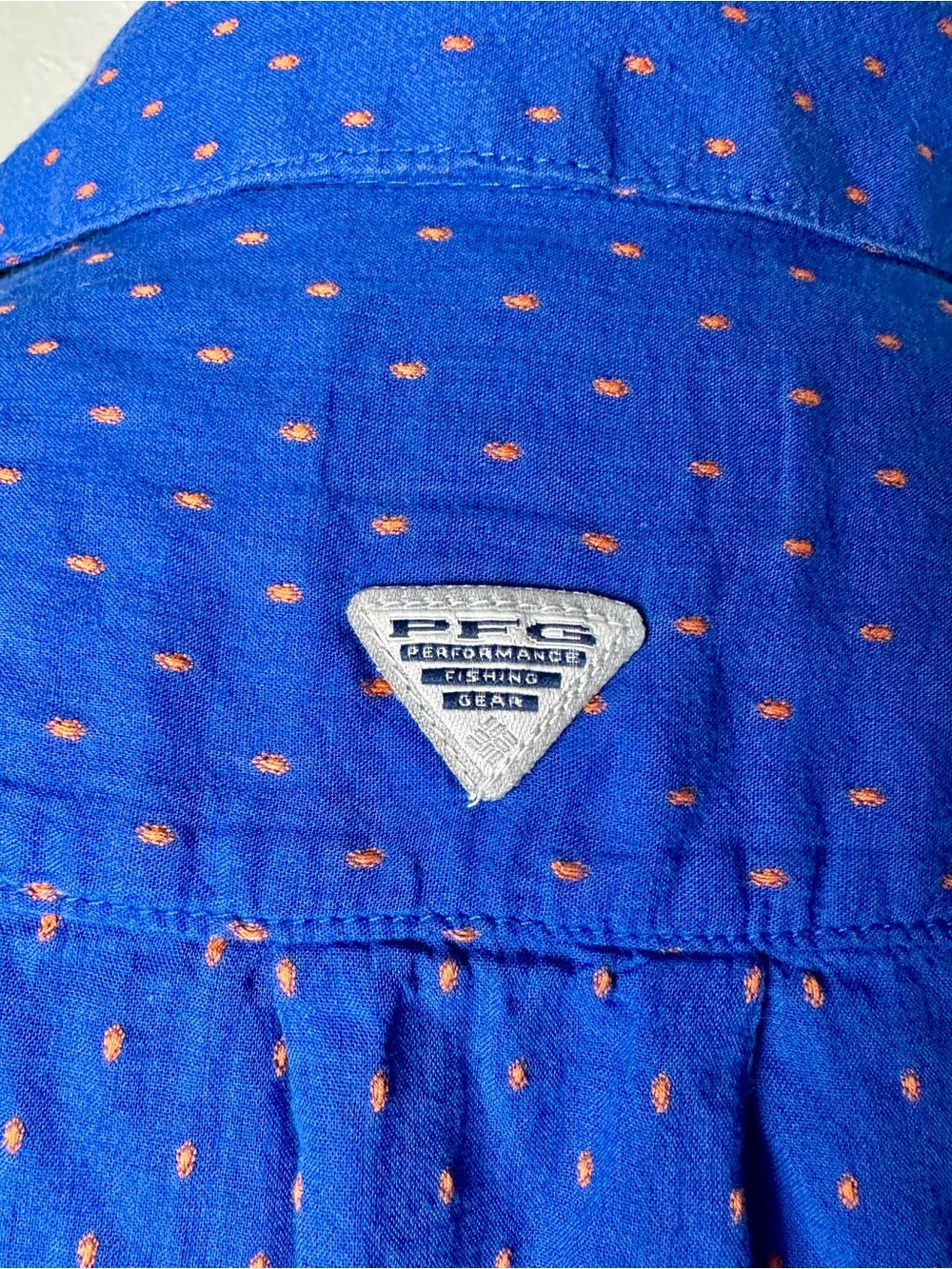 Women's Royal Blue Button-Down Shirt with Subtle Dot Print - Picture 3 of 10